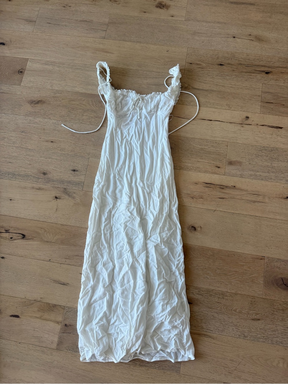 Princess Polly White Maxi Slip Dress with Tie Straps